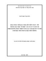 Khai thác mối quan hệ liên môn toán   tin trong dạy học tổ hợp   xác suất và dãy số theo hướng phát triển năng lực giải quyết vấn đề cho học sinh trung học phổ thông