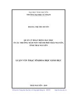 Quản lý hoạt động dạy học ở các trường mầm non thành 