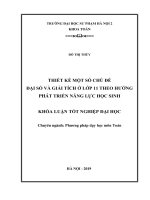 Thiết kế một số chủ đề đại số và giải tích ở lớp 11 theo hướng phát triển năng lực học sinh 