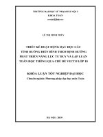Thiết kế hoạt động dạy học các tình huống điển hình theo định hướng phát triển năng lực tư duy và lập luận toán học thông qua chủ đề vectơ lớp 10