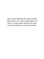 THỰC TRẠNG PHỐI hợp GIỮA đoàn THANH NIÊN với các lực LƯỢNG xã hội TRONG tổ CHỨC các HOẠT ĐỘNG TÌNH NGUYỆN CHO SINH VIÊN TRƯỜNG CAO ĐẲNG hải DƯƠNG