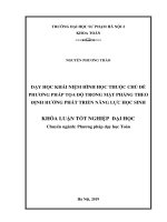 Dạy học khái niệm hình học chủ đề “phương pháp tọa độ trong mặt phẳng” theo định hướng phát triển năng lực học sinh 