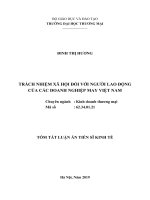 Trách nhiệm xã hội đối với người lao động của các doanh nghiệp may việt nam tt 