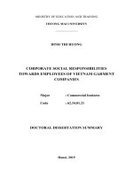 Trách nhiệm xã hội đối với người lao động của các doanh nghiệp may việt nam tt tiếng anh 