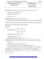 Đề thi thử toán vào 10   20192020  hay