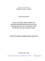 Sử dụng phương pháp nghiên cứu trường hợp điển hình trong dạy học môn giáo dục công dân lớp 