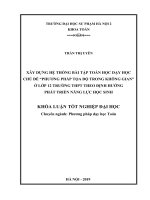 Xây dựng hệ thống bài tập toán học dạy học chủ đề “phương pháp toạ độ trong không gian” ở lớp 12 trường THPT theo định hướng phát triển năng lực học sinh 