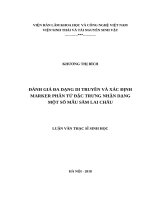 Đánh giá đa dạng di truyền và xác định marker phân tử đặc trưng nhận dạng một số mẫu sâm lai châu 