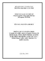 Phân lập và tuyển chọn vi khuẩn chịu mặn có khả năng cố định đạm, tổng hợp INDOLE ACETIC ACID trên mô hình canh tác lúa – tôm ở bạc liêu, sóc trăng và kiên giang tt 