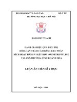 Đánh giá hiệu quả điều trị rối loạn trầm cảm bằng liệu pháp kích hoạt hành vi kết hợp với amitriptyline tại 4 xã, phường, tỉnh Khánh Hòa (FULL TEXT)