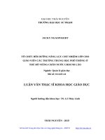 Tổ chức bồi dưỡng năng lực chủ nhiệm lớp cho giáo viên các trường trung học phổ thông ở thủ đô viêng chăn nước CHDCND lào 