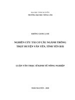 Nghiên cứu tái cơ cấu ngành trồng trọt huyện văn yên, tỉnh yên bái 