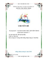 VẬN DỤNG KIẾN THỨC LIÊN MÔN TRONG GIẢNG DẠY LỊCH SỬ 7