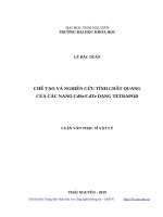 Chế tạo và nghiên cứu tính chất quang của các nano cdse cdte dạng tetrapod 
