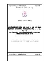 NGHIÊN cứu đặc điểm lâm SÀNG và cận lâm SÀNG BỆNH sốt XUẤT HUYẾT DENGUE TREN một số cơ địa đặc biệt tại BỆNH VIỆN BỆNH BỆNH NHIỆT đới TRUNG ƯƠNG TRONG vụ DỊCH năm 2017 