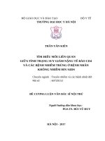 TÌM HIỂU mối LIÊN QUAN GIỮA TÌNH TRẠNG SUY GIẢM NẶNG tế bào CD4 và các BỆNH NHIỄM TRÙNG ở BỆNH NHÂN KHÔNG NHIỄM HIVAIDS 