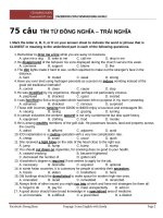 75 câu dong nghia trai nghia