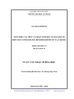 Tổng hợp, cấu trúc và hoạt tính độc tế bào của một số hợp chất 2pyrazoline, benzodiazepine đì từ pcresol (Luận văn thạc sĩ)