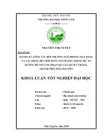 Đánh giá công tác bồi thường giải phóng mặt bằng và tác động đến đời sống người dân trong dự án đường hồ núi cốc đoạn qua xã quyết thắng, thành phố thái nguyên 