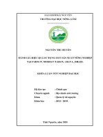 Đánh giá hiệu quả sử dụng đất sản xuất nông nghiệp tại farm 37, moshav faran, arava, israel 