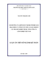 Ảnh hưởng của kiểm soát nội bộ tới hiệu quả hoạt động và tính tuân thủ các quy định ở các doanh nghiệp thuộc tổng công ty lâm nghiệp việt nam