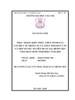 THỰC TRẠNG KIẾN THỨC, THỰC HÀNH của cán bộ y tế TRONG xử lý CHẤT THẢI rắn y tế và một số yếu tố LIÊN QUAN tại  BỆNH VIỆN tâm THẦN TỈNH VĨNH PHÚC năm 2018 