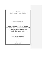 Đánh giá kết quả phẫu thuật milligan morgan điều trị bệnh trĩ tại bệnh viện đa khoa tỉnh thái bình (2016   2018) 