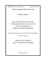 Quản lý quy hoạch thoát nước giảm thiểu ngập úng cho các đô thị vùng duyên hải bắc bộ thích ứng với biến đổi khí hậu tt 