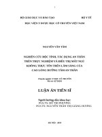 Nghiên cứu độc tính, tác dụng an thần trên thực nghiệm và điều trị mất ngủ không thực tổn trên lâm sàng của cao lỏng Dưỡng tâm an thần (FULL TEXT)