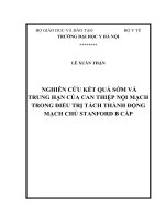 NGHIÊN CỨU KẾT QUẢ SỚM VÀ TRUNG HẠN CỦA CAN THIỆP NỘI MẠCH TRONG ĐIỀU TRỊ TÁCH THÀNH ĐỘNG MẠCH CHỦ STANFORD B CẤP