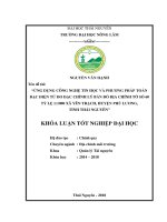 Ứng dụng công nghệ tin học và phương pháp toàn đạc điện tử đo đạc chỉnh lý bản đồ địa chính tờ số 60 tỷ lệ 1 1000 tại xã yên trạch, huyện phú lương, tỉnh thái nguyên 