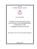 NGHIÊN CỨU KẾT QUẢ PHẪU THUẬT RAU CÀI RĂNG LƯỢC TRÊN BỆNH NHÂN CÓ SẸO MỔ LẤY THAI TẠI BỆNH VIỆN PHỤ SẢN HÀ NỘI