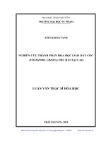 Nghiên cứu thành phần hóa học loài dây cóc (Tinospora Crispa) thu hái tại Lào (Luận văn thạc sĩ)