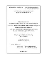 Nghiên cứu tác dụng ức chế của cao chiết cây mần tưới (eupatorium fortunei turcz ) lên sinh trưởng của vi khuẩn lam độc microcystis aeruginosa kutzing trong các thủy vực nước ngọt