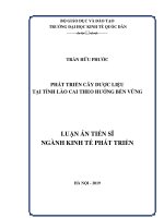 Phát triển cây dược liệu tại tỉnh lào cai theo hướng bền vững