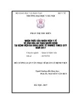 NHẬN THỨC CỦA NHÂN VIÊN Y TẾ VỀ VĂN HÓA AN TOÀN NGƯỜI BỆNH TẠI BỆNH VIỆN ĐA KHOA QUỐC TẾ VINMEC TIMES CITY NĂM 2017