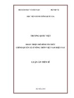 Hoàn thiện mô hình tổ chức chính quyền xã ở nông thôn việt nam hiện nay 