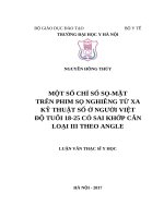 MỘT số CHỈ số sọ mặt TRÊN PHIM sọ NGHIÊNG từ XA kỹ THUẬTSỐỞ NGƯỜI VIỆT độ TUỔI 18 25 có SAI KHỚP cắn LOẠI III THEO ANGLE 