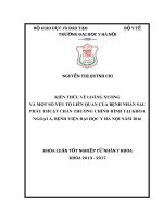 KIẾN THỨC về LOÃNG XƯƠNG và một số yếu tố LIÊN QUAN của BỆNH NHÂN SAU PHẪU THUẬT CHẤN THƯƠNG CHỈNH HÌNH tại KHOA NGOẠI a, BỆNH VIỆN đại học y hà nội năm 2016 