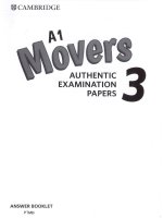 Movers authentic examination paper 3 - answer key