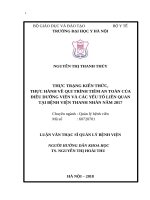 THỰC TRẠNG KIẾN THỨC,THỰC HÀNHVỀ QUI TRÌNH TIÊM AN TOÀN CỦA điều DƯỠNG VIÊN và các yếu tố LIÊN QUAN tại BỆNH VIỆN THANH NHÀN năm 2017 