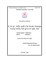 ĐÁNH GIÁ HIỆU QUẢ của THUỐC AZARGA TRONG điều TRỊ GLÔCÔM góc mở 
