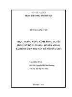 THỰC TRẠNG RONG KINH, RONG HUYẾT ở PHỤ nữ độ TUỔI SINH đẻ đến KHÁM tại BỆNH VIỆN PHỤ sản hà nội năm 2015 