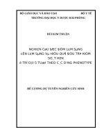 NGHIÊN cứu đặc điểm lâm SÀNG cận lâm SÀNG và HIỆU QUẢ điều TRỊ KIỂM SOÁT HEN ở TRẺ dưới 5 TUỔI THEO các DẠNG PHENOTYPE 