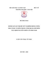 ĐÁNH GIÁ GIÁ TRỊ bộ xét NGHIỆM ĐỊNH LƯỢNG FRUCTOSE và kẽm TRONG TINH DỊCH góp PHẦN xác ĐỊNH NGUYÊN NHÂN vô SINH NAM 