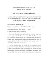 ĐÁNH GIÁ kết QUẢ điều TRỊ BÀNG QUANG THẦN KINH ở TRẺ EM có tổn THƯƠNG TUỶ SỐNG bẩm SINH BẰNG THÔNG TIỂU NGẮT QUÃNG và THUỐC  đối GIAO cảm 