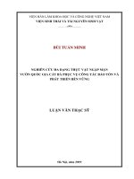 Nghiên cứu đa dạng thực vật ngập mặn Vườn Quốc gia Cát Bà phục vụ công tác bảo tồn và phát triển bền vững (Luận văn thạc sĩ)