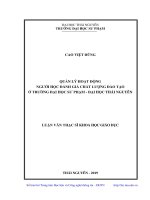 Quản lý hoạt động người học đánh giá chất lượng đào tạo ở trường Đại học Sư phạm  Đại học Thái Nguyên (Luận văn thạc sĩ)