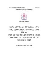 NHậN xét TìNH TRạNG rối LOạN THáI DƯƠNG hàm, NHU cầu điều TRị và một số yếu tố LIÊN QUAN ở NGƯờI CAO TUổITạI THàNH PHố hồ CHí MINH năm 2015 