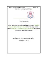 TÌNH TRẠNG DINH DƯỠNG của BỆNH NHÂN TRƯỚC và SAU PHẪU THUẬT 7 NGÀY UNG THƯ đại TRỰC TRÀNG TRƯỚC và SAU PHẪU THUẬT 7 NGÀY tại BỆNH VIỆN BẠCH MAI năm 2016 2017 